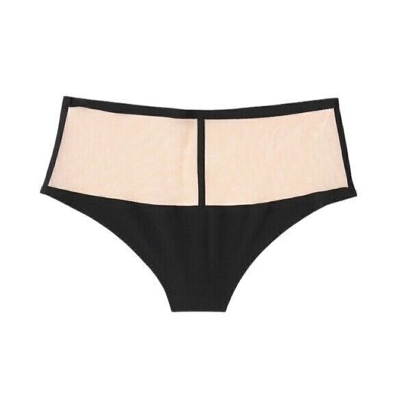 Victoria’s Secret Unlined Mesh Panty Black and Tan Size Small - Picture 2 of 6